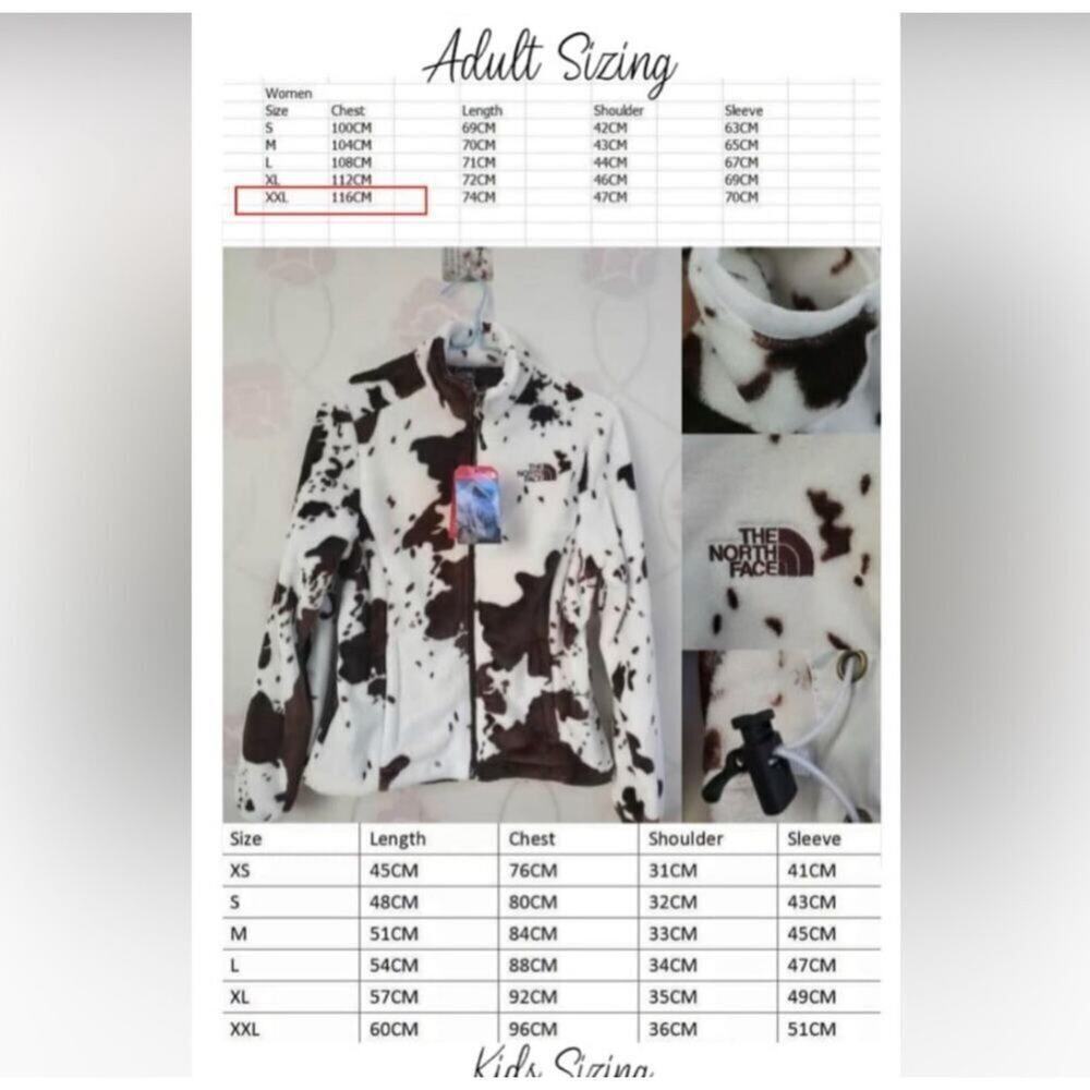 The North Face Cow Print Jackets Adults Medium